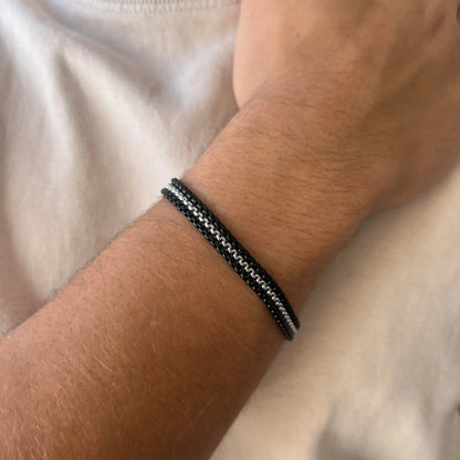 צמיד לגבר JETEM יוקרתי שלוש שורות סטיל