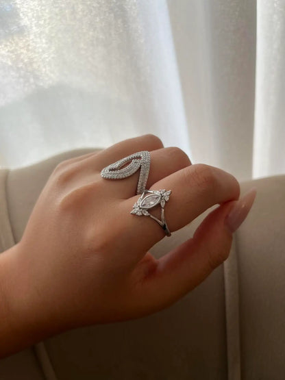 טבעת כסף  דגם סהר