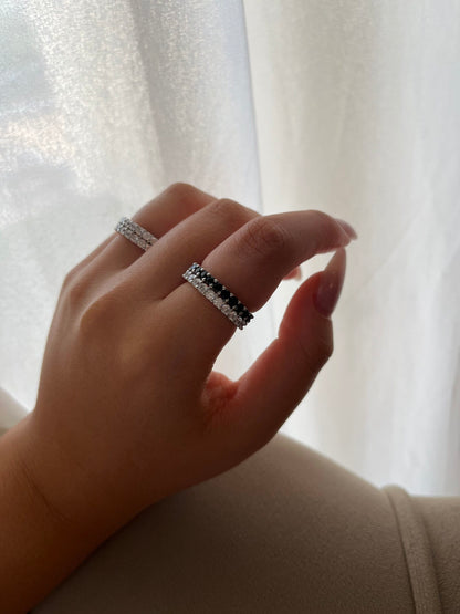 טבעת כסף טניס כפולה