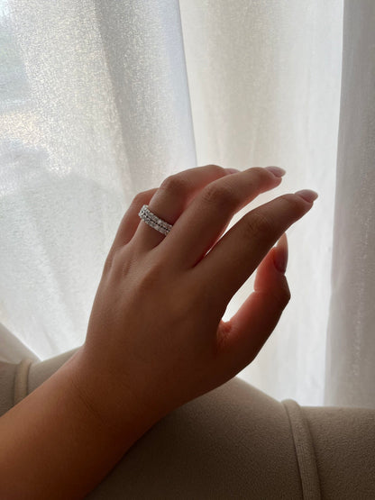 טבעת כסף טניס כפולה