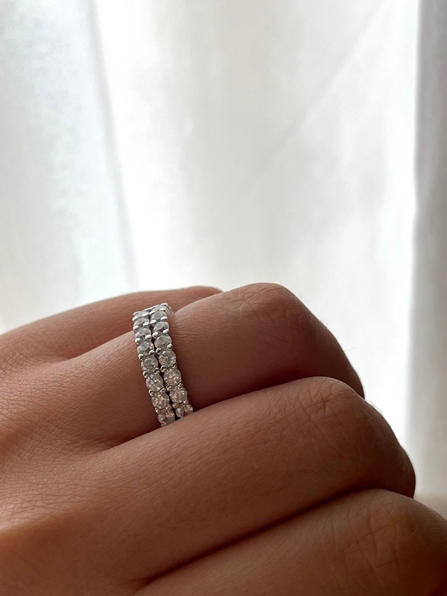 טבעת כסף טניס כפולה