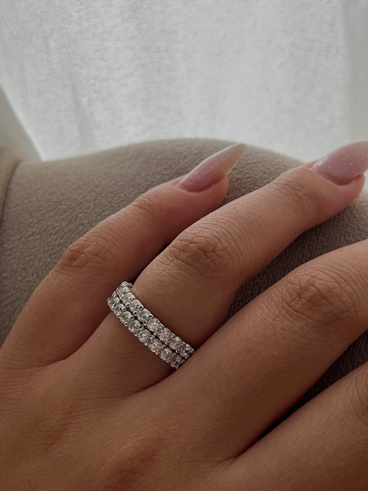 טבעת כסף טניס כפולה