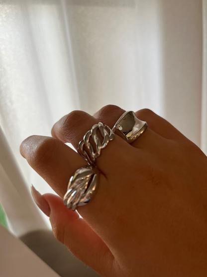 טבעת כסף 925  דגם חוליות עבות