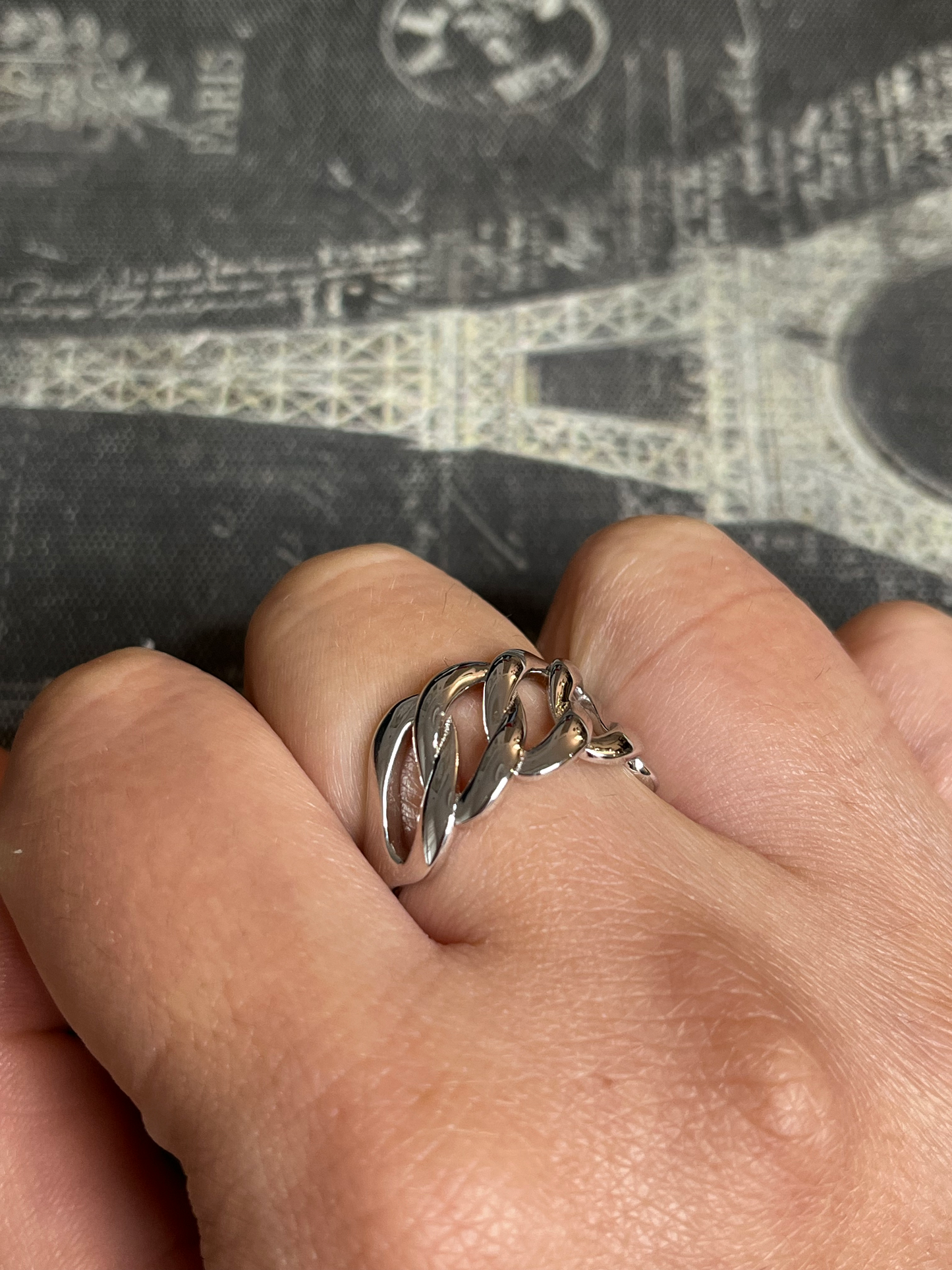 טבעת כסף 925  דגם חוליות עבות