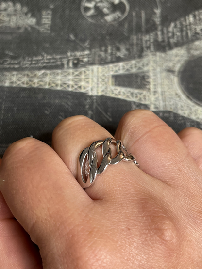 טבעת כסף 925  דגם חוליות עבות