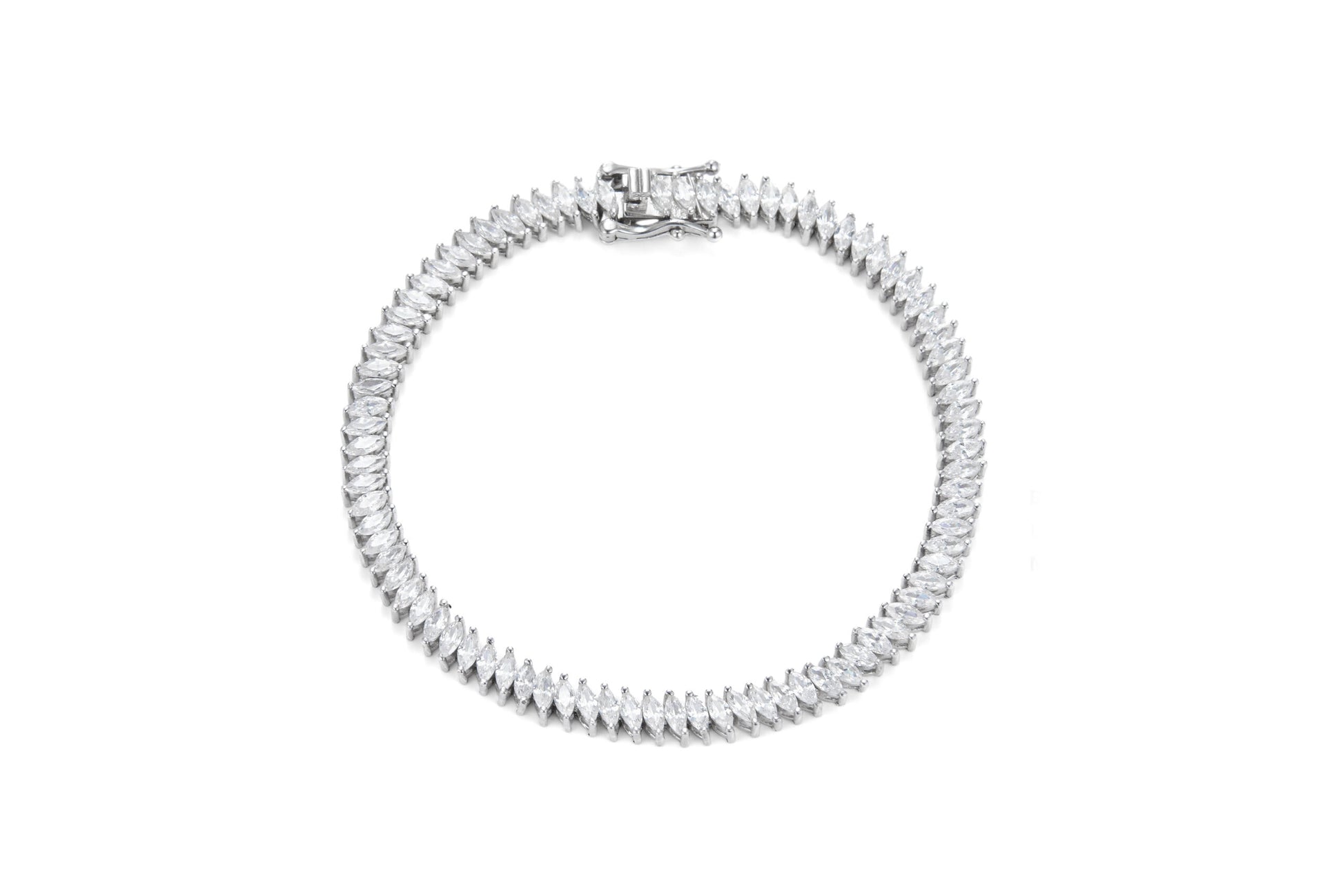 צמיד כסף טניס מרקיז