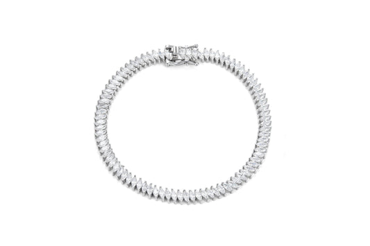 צמיד כסף טניס מרקיז