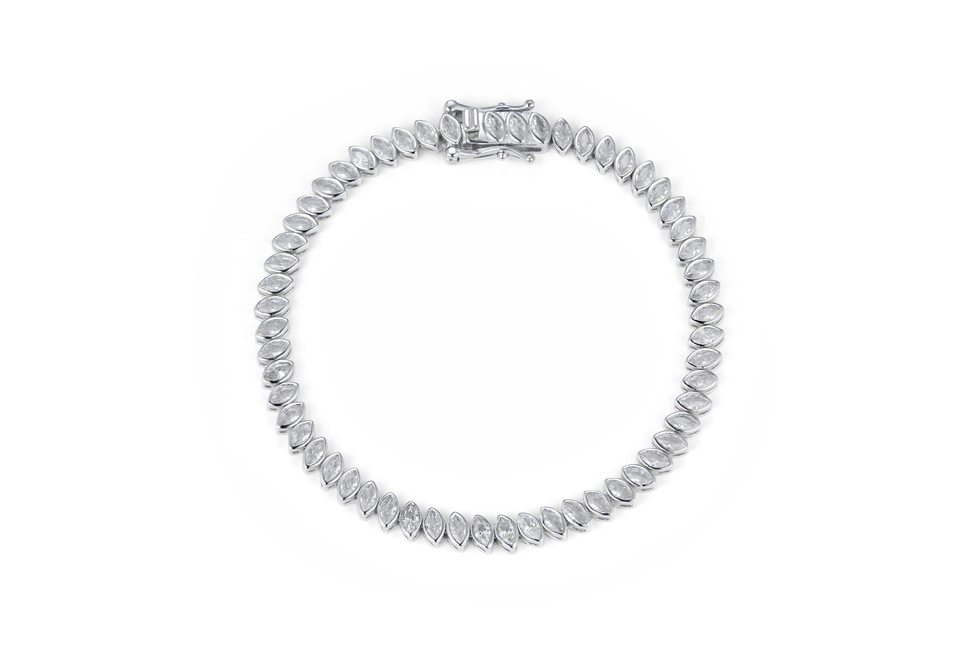 צמיד כסף טניס מרקיז מסגרת 5*3