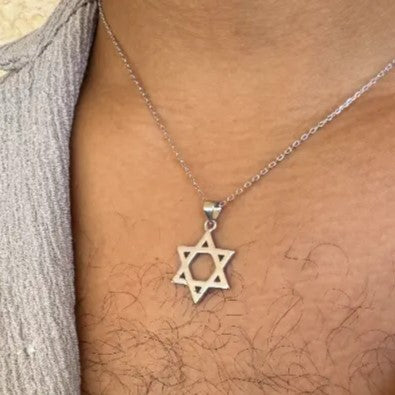 שרשרת כסף מגן דוד גדול