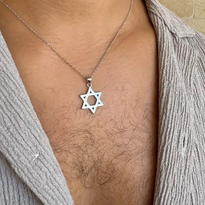 שרשרת כסף מגן דוד גדול