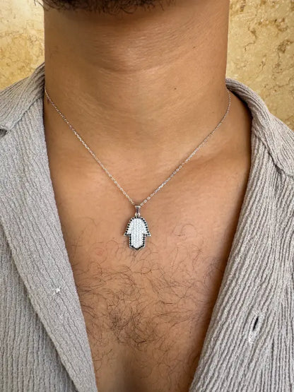 תליון חמסה מסגרת שחורה