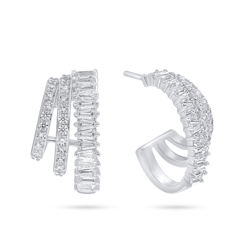 עגיל כסף בגט שורות