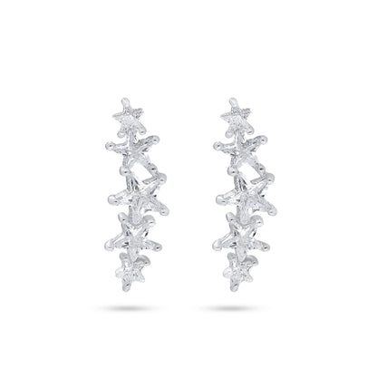 עגיל כסף צמוד 5 כוכבים