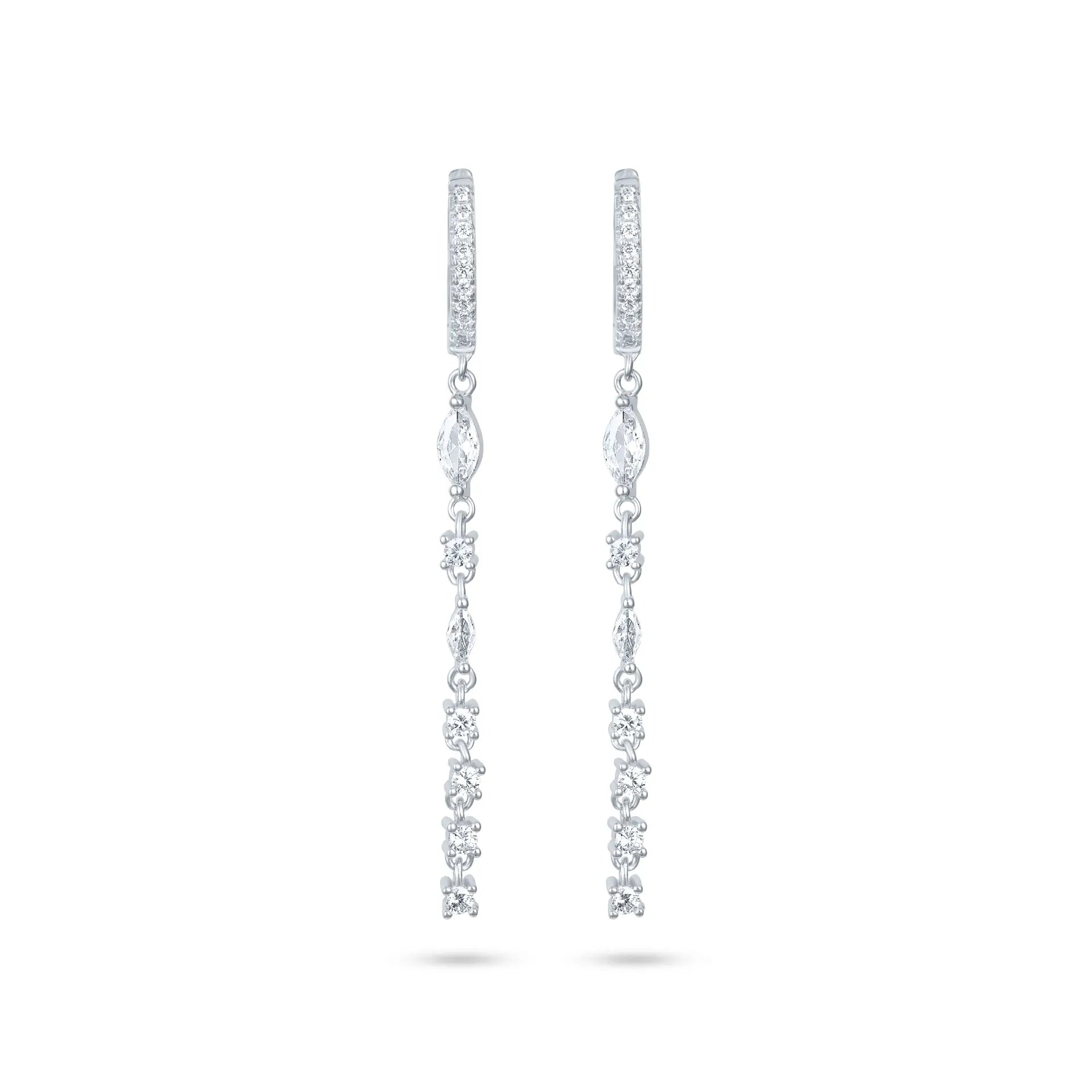 עגיל כסף חישוק טניס נופל