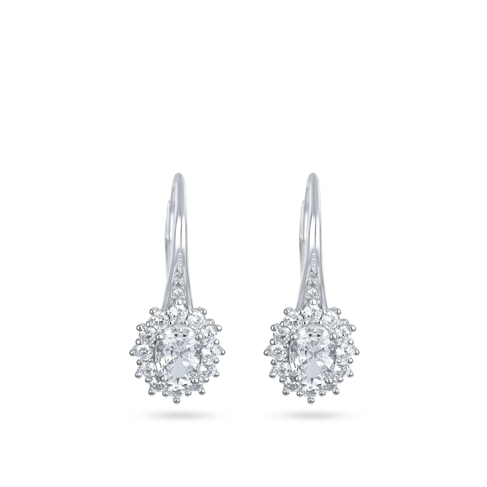 עגיל כסף דיאנה משובץ