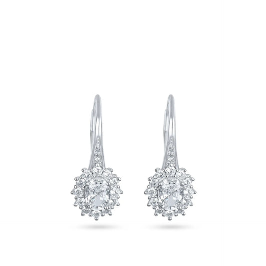 עגיל כסף דיאנה משובץ