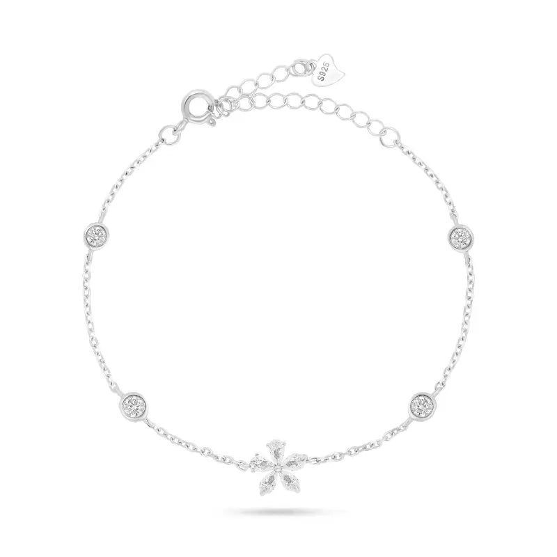 צמיד כסף פרח