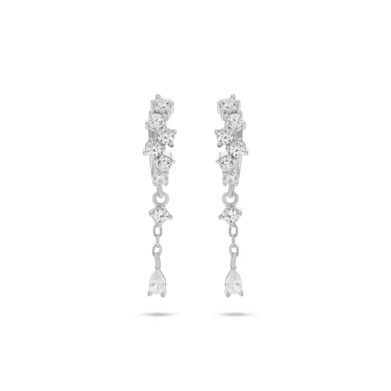 עגיל כסף חישוק שרשרת