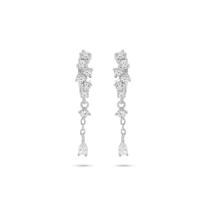 עגיל כסף חישוק שרשרת