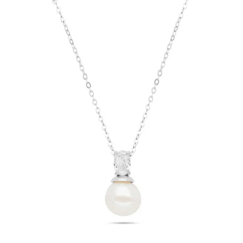 שרשרת כסף כדור פנינה