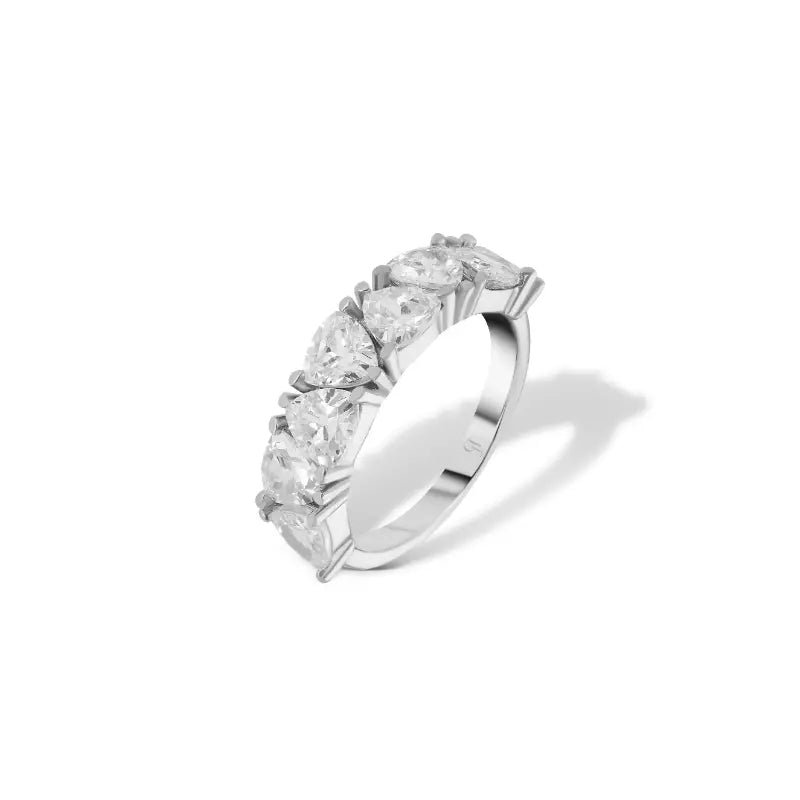 טבעת כסף פס עבה מעוצבת טיפות