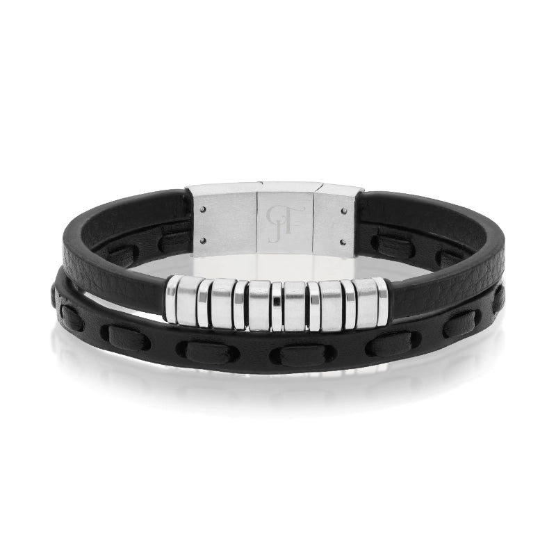 צמיד עור לגבר 2 דגם Urban Bronze