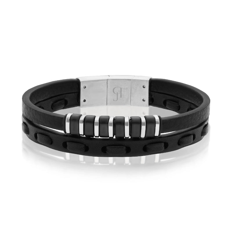 צמיד עור לגבר 2 דגם Urban Bronze