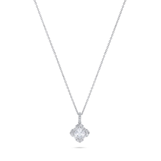 שרשרת כסף זרקון ריבוע