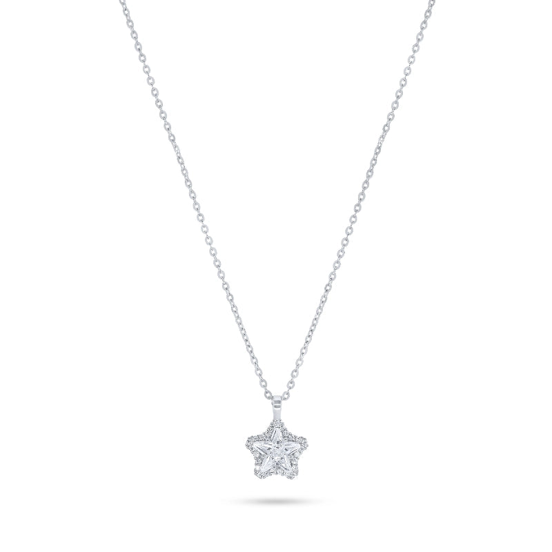 שרשרת כסף כוכב זרקון גדול