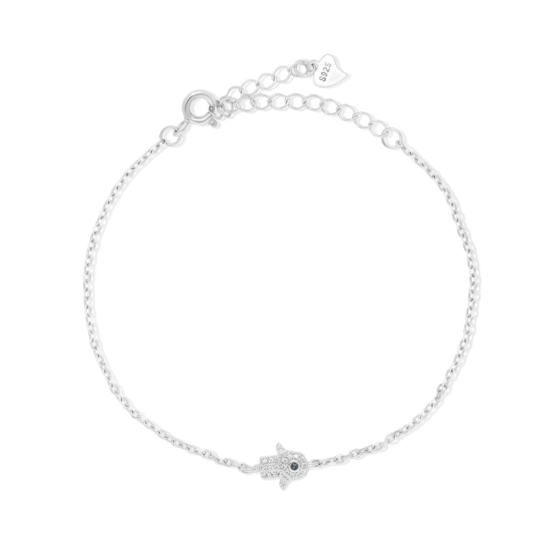 צמיד כסף חמסה עם עין כחולה