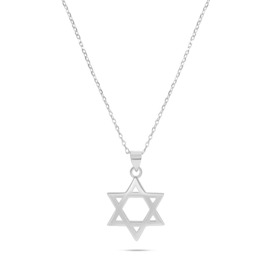 שרשרת כסף מגן דוד גדול