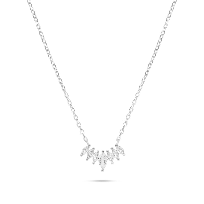 שרשרת כסף זרקוני מרקיז