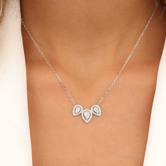 שרשרת כסף עם תליון טיפות