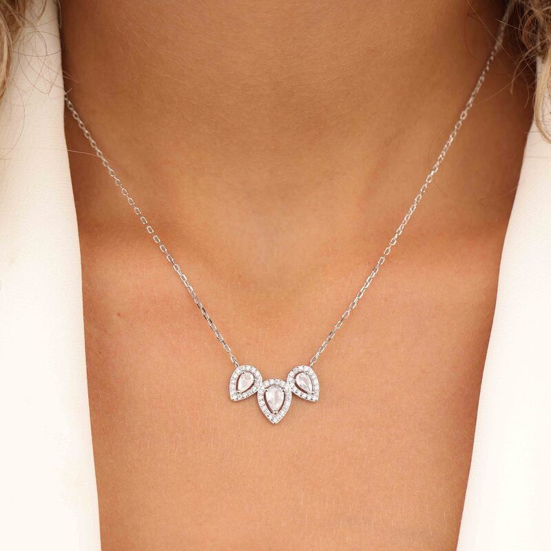 שרשרת כסף עם תליון טיפות