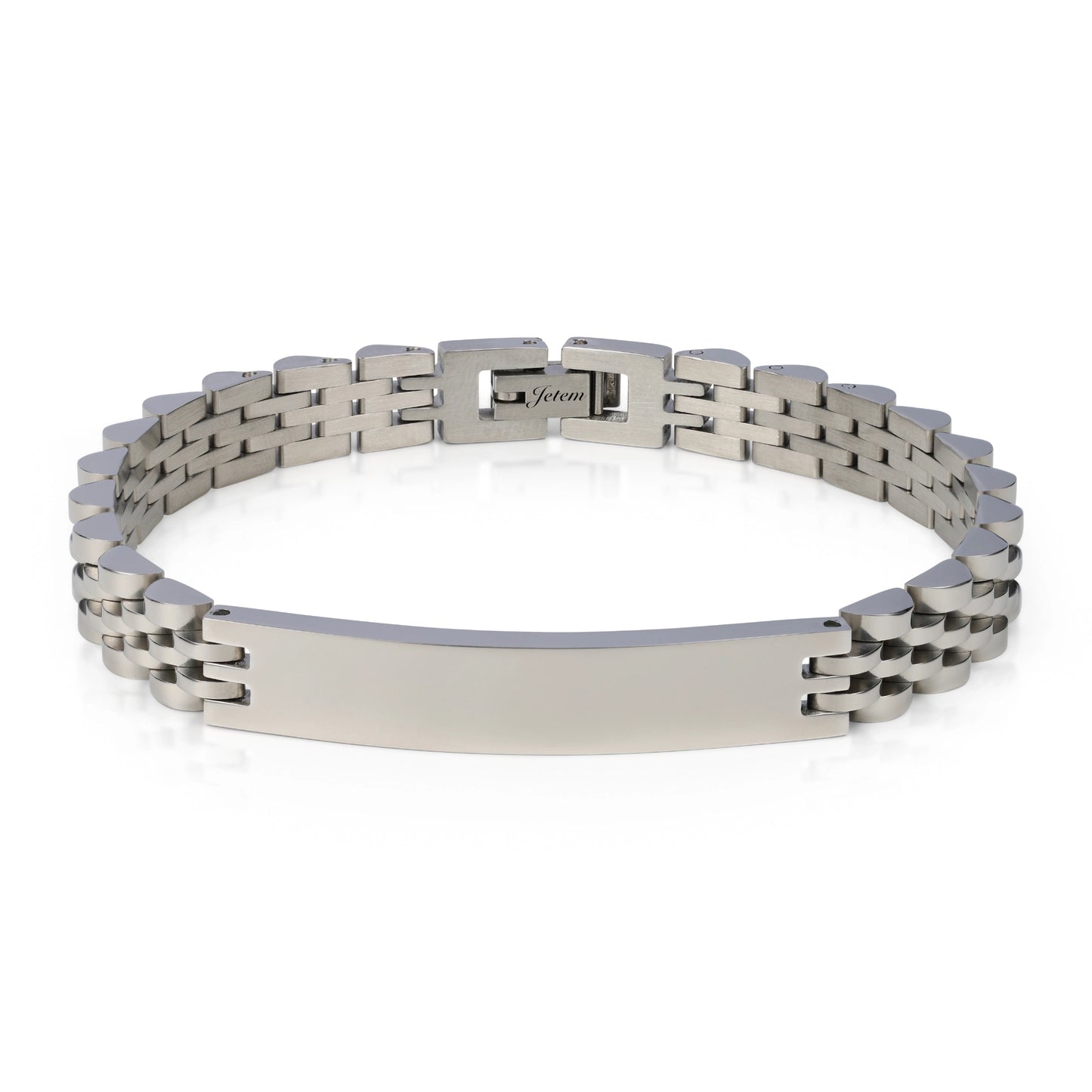 צמיד JETEM לגבר סטיל אלגנטי בעל חוליות רחבות בעיצוב ייחודי