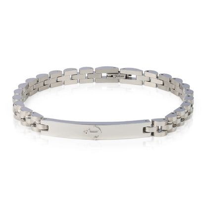 צמיד סטיל כסף - זהב מעוצב עוגן עדין לגבר  JETEM