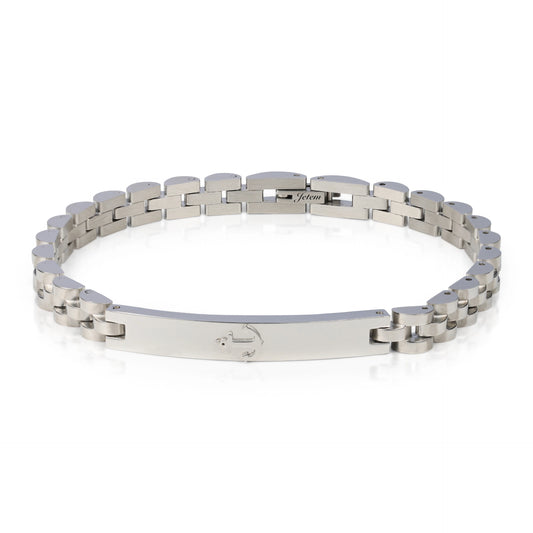 צמיד סטיל כסף - זהב מעוצב עוגן עדין לגבר  JETEM