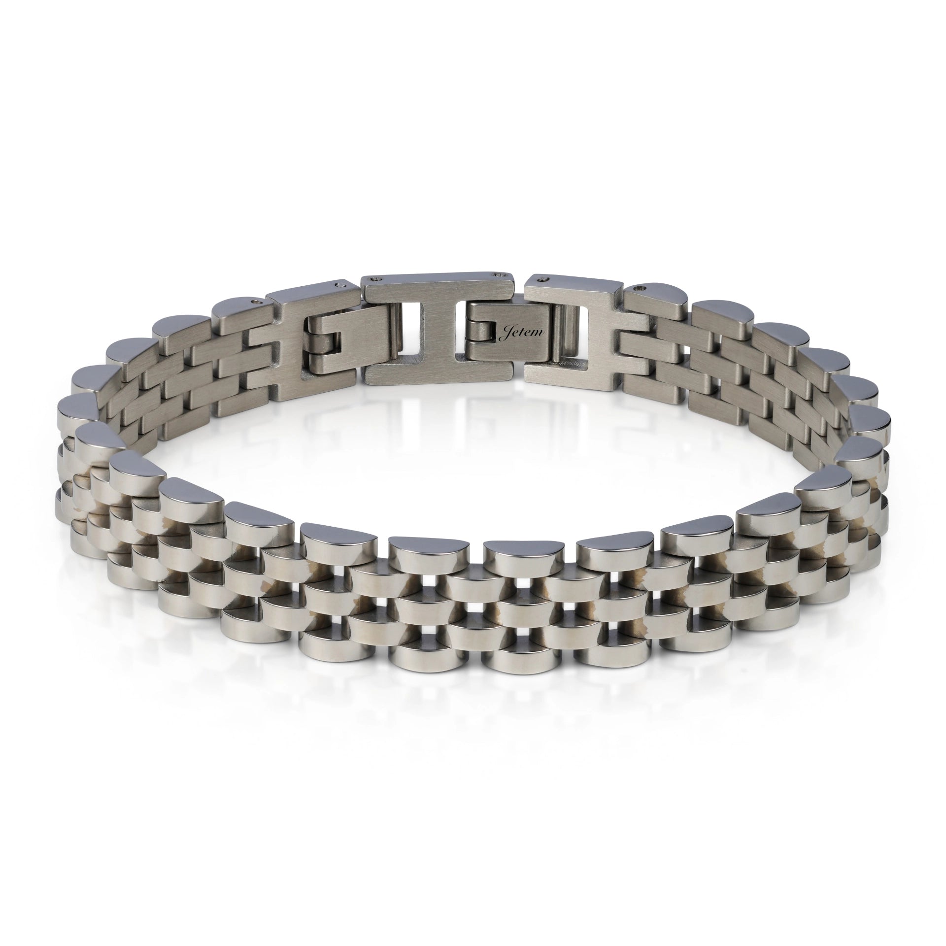 צמיד סטיל חוליות מבריק  JETEM