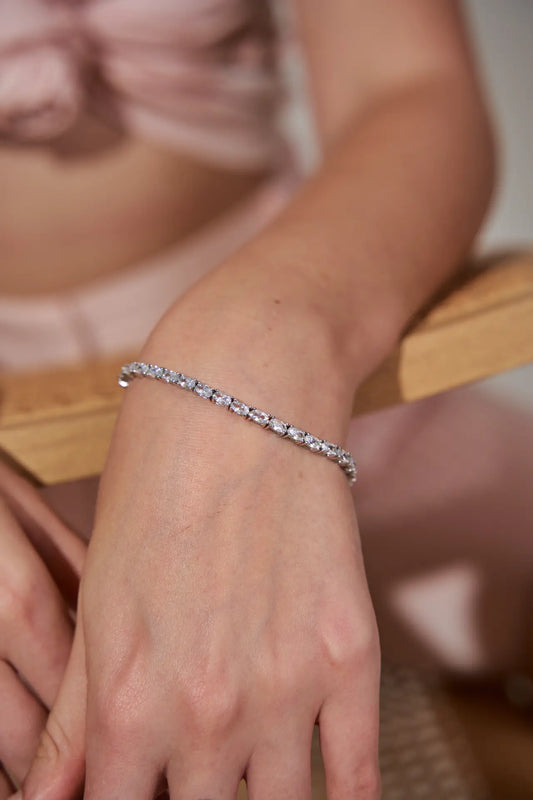 צמיד כסף טניס עדין