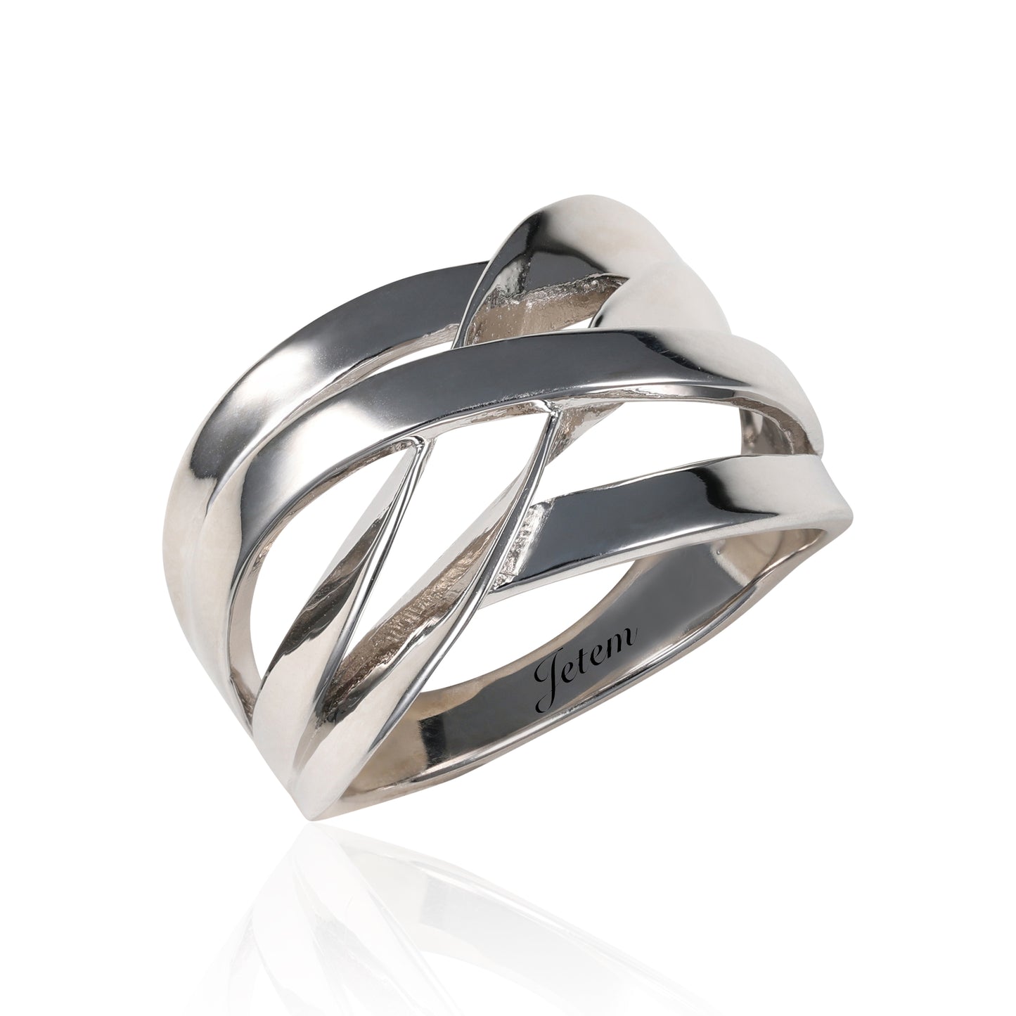 טבעת כסף 925  דגם שזור