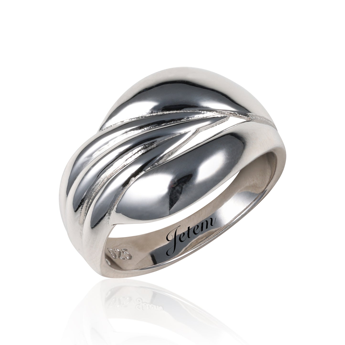 טבעת כסף 925  דגם גלים יוקרתי