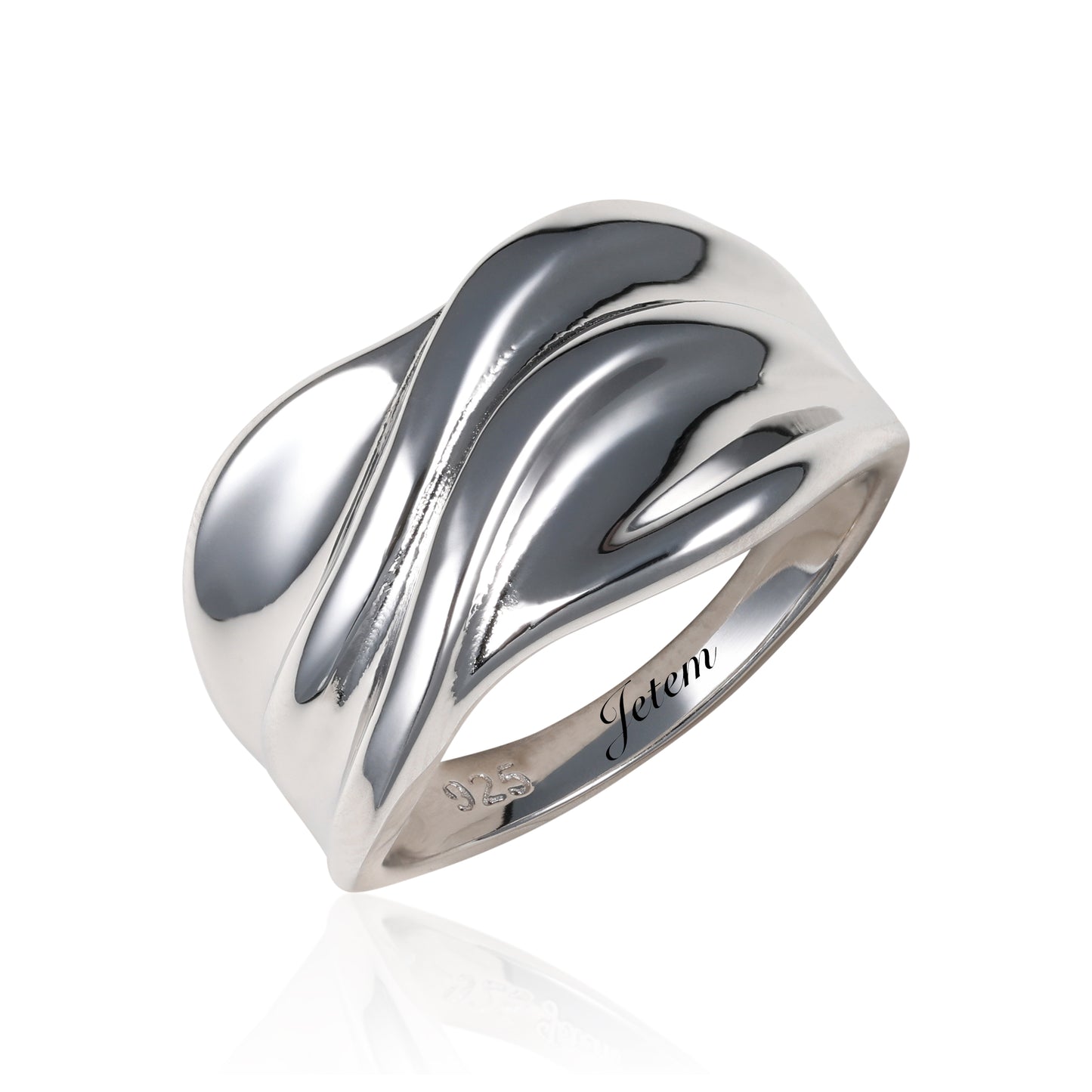 טבעת כסף 925  דגם גלי יוקרתי