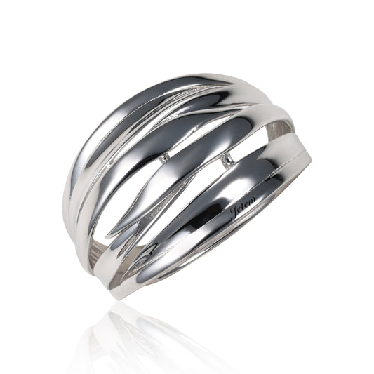 טבעת כסף 925  דגם שזור רחב