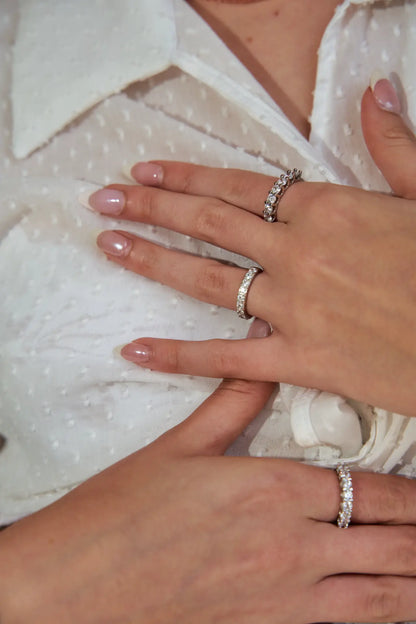 טבעת כסף טניס אלינה