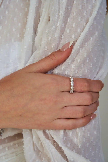 טבעת כסף טניס אלינה